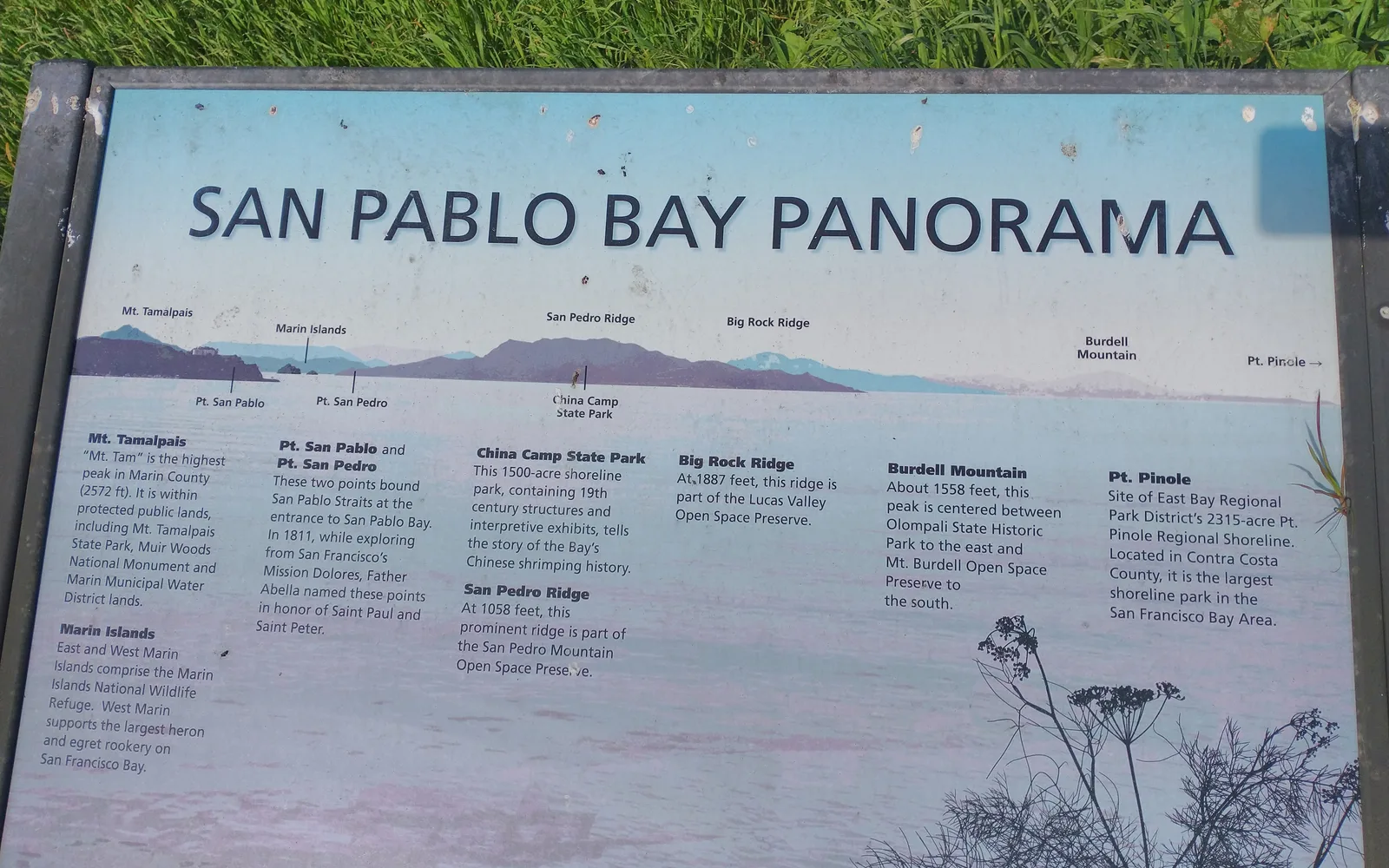 San Pablo Bay panorama information display.